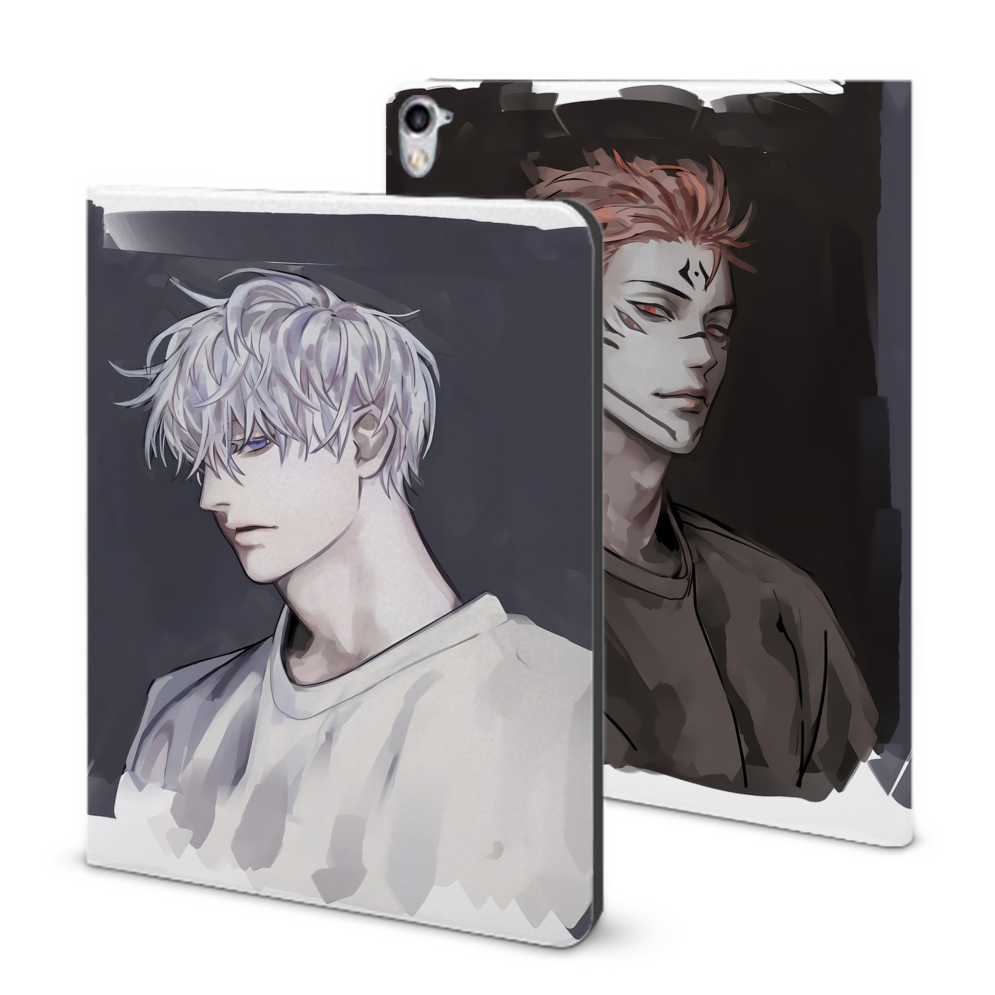 （画像用） 呪術廻戦 Jujutsu Kaisen IPad ケース ブック型 PUレザー TPU 耐衝撃 軽量 薄型 ペン収納なし 全面保護 IPad 各モデル対応